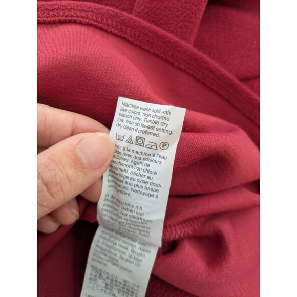 Madewell Texture & Thread Crepe Wrap Top Red Career Office Flattering Flowy XL - Picture 8 of 10